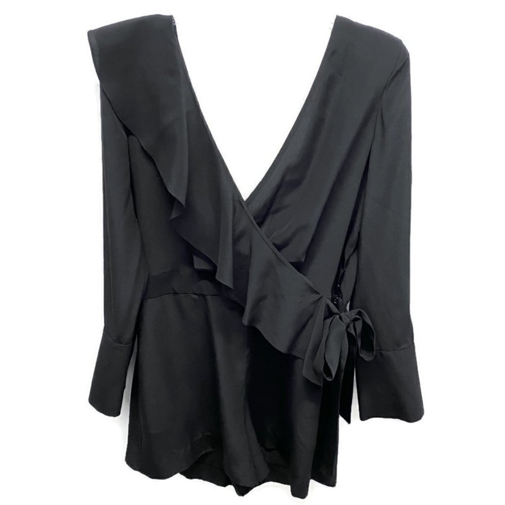 Diane Von Furstenberg Black Silk V-Neck Jumper